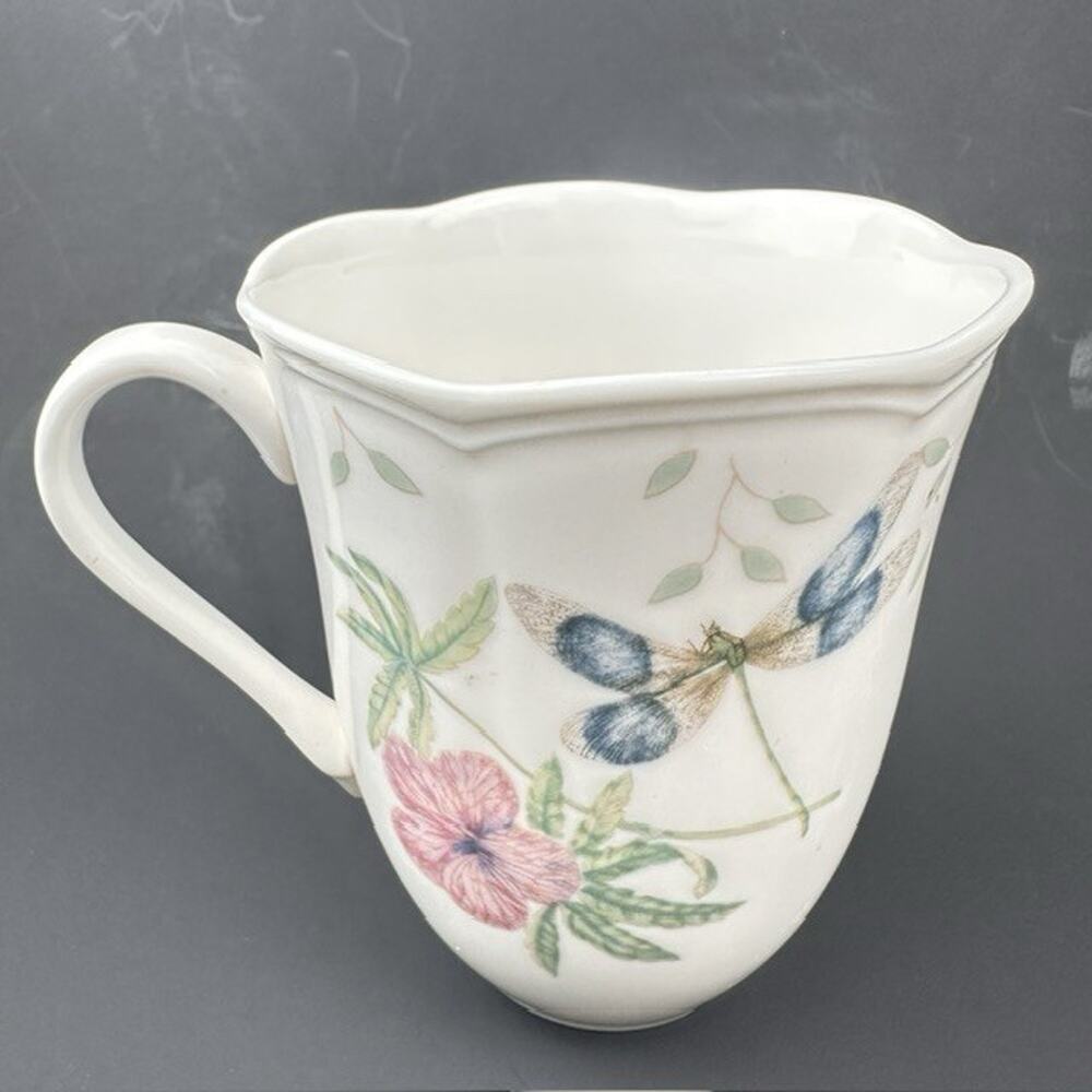 Lenox Butterfly Meadow Dragonfly Mug Cup Louise De Luyer, Butterflies & Flowers